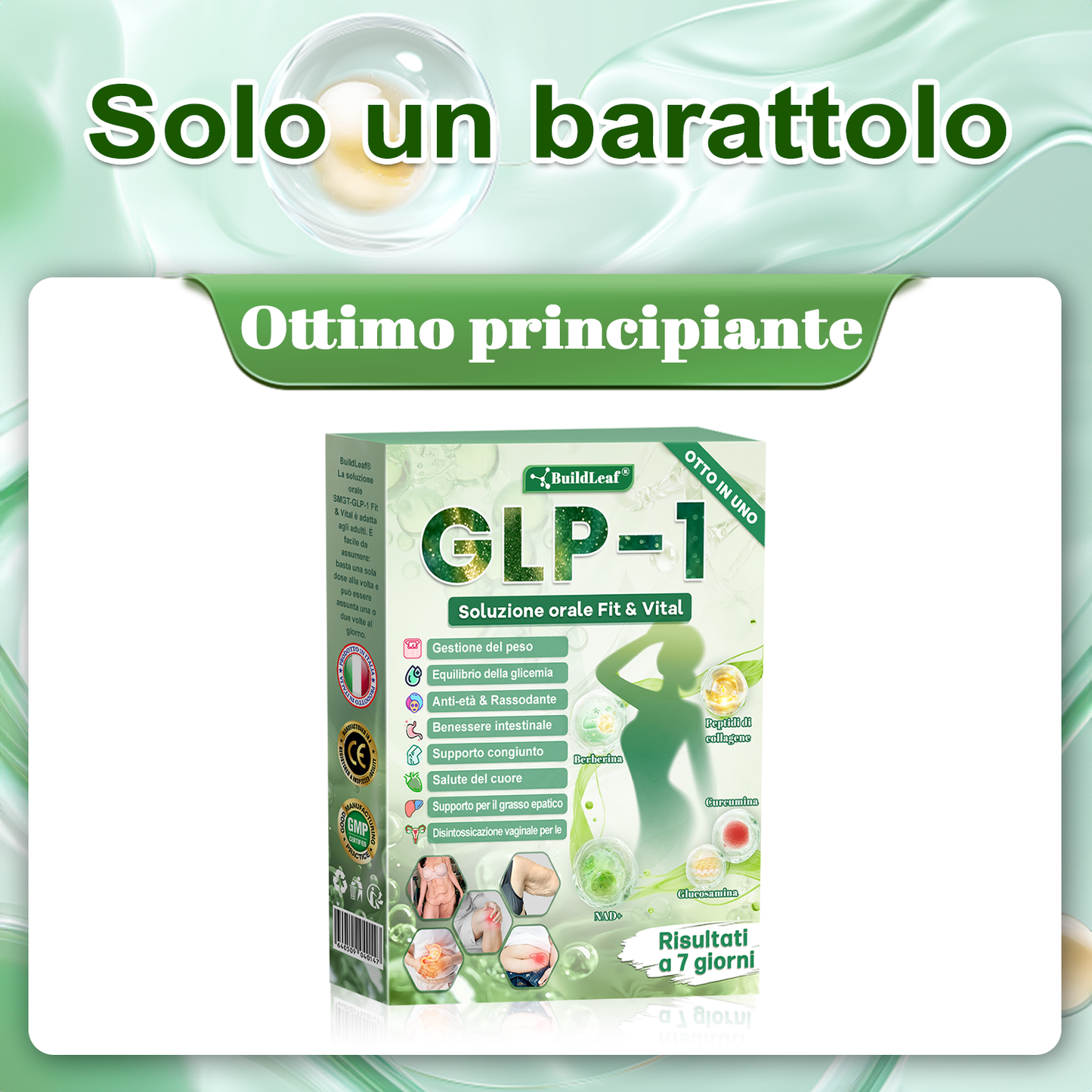 Negozio ufficiale | 💎BuildLeaf® GLP-1 8-in-1 Fit & Vital Soluzione Orale (Solo una volta al giorno, cambiamenti visibili in 7 giorni) ✅ Per obesità, salute cardiovascolare, diabete, apnea notturna, salute intestinale, problemi articolari e altro