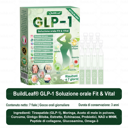 Negozio ufficiale | 💎BuildLeaf® GLP-1 8-in-1 Fit & Vital Soluzione Orale (Solo una volta al giorno, cambiamenti visibili in 7 giorni) ✅ Per obesità, salute cardiovascolare, diabete, apnea notturna, salute intestinale, problemi articolari e altro