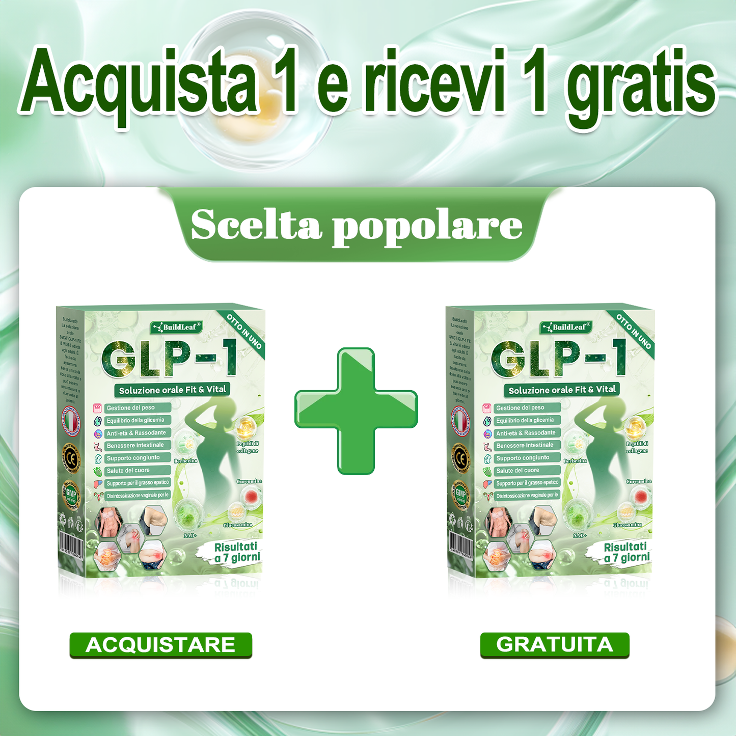 Negozio ufficiale | 💎BuildLeaf® GLP-1 8-in-1 Fit & Vital Soluzione Orale (Solo una volta al giorno, cambiamenti visibili in 7 giorni) ✅ Per obesità, salute cardiovascolare, diabete, apnea notturna, salute intestinale, problemi articolari e altro