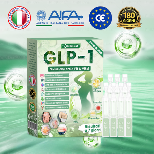 Negozio ufficiale | 💎BuildLeaf® GLP-1 8-in-1 Fit & Vital Soluzione Orale (Solo una volta al giorno, cambiamenti visibili in 7 giorni) ✅ Per obesità, salute cardiovascolare, diabete, apnea notturna, salute intestinale, problemi articolari e altro